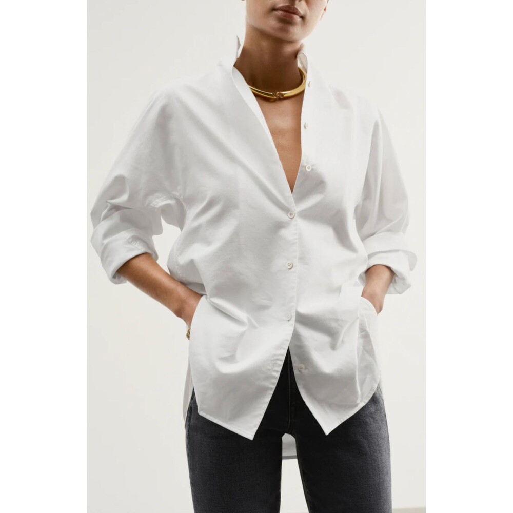 AYR The Tate Button Down Shirt Women’s Size Medium Oxford White - Picture 4 of 5